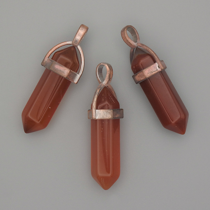 Clearance! Carnelian Hexagon Crystal Pendant, Ball 8x31x41mm+
