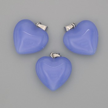 Aquamarine Heart Pendant 20x20x25mm+