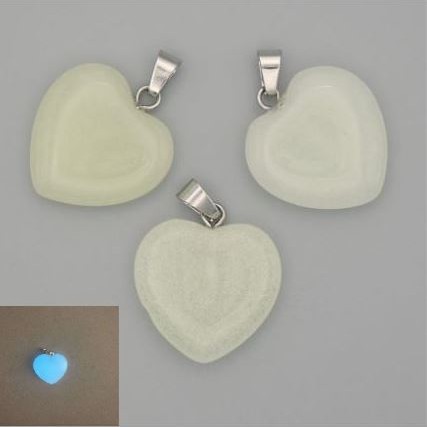 Azure Glow Onyx Heart Pendant 20x20x25mm+