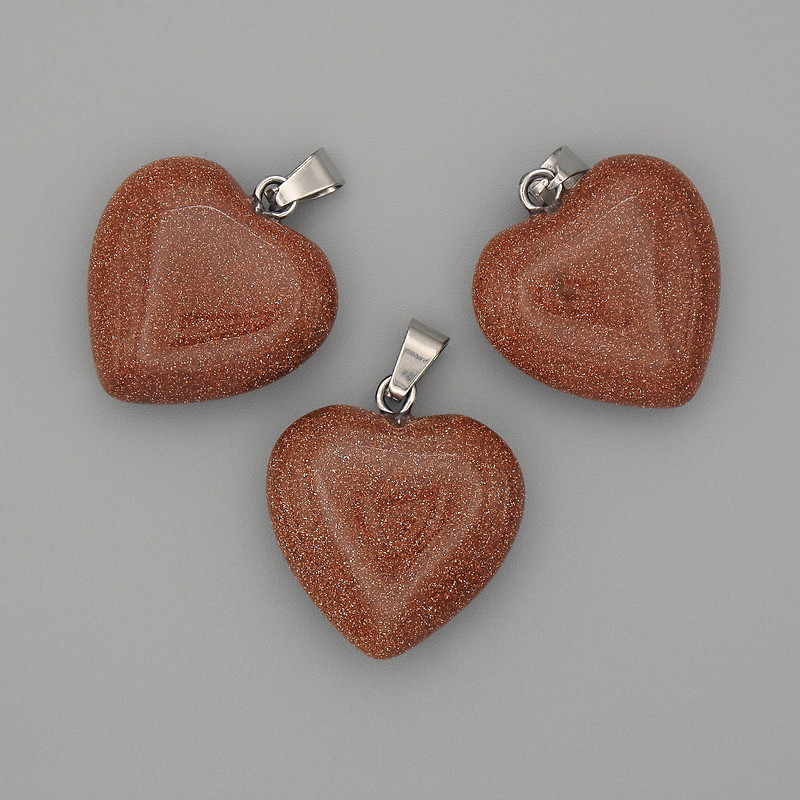 Golden Sand Aventurine Heart Pendant 20x20x25mm+