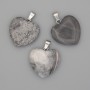 Heart Pendant Grey Jasper 20x20xx25mm+
