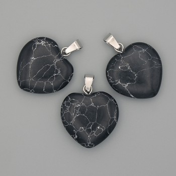Agate Heart Pendant 20x20x25mm+