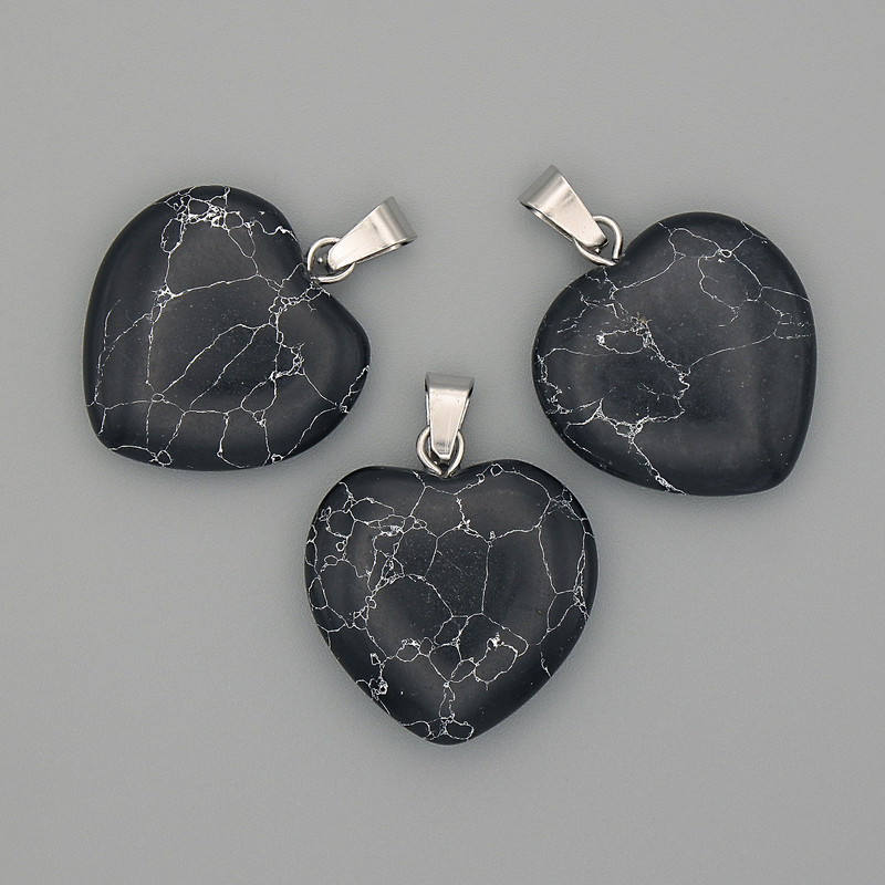 Agate Heart Pendant 20x20x25mm+