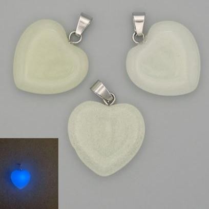 Blue Glow Onyx Heart Pendant 20x20x25mm+
