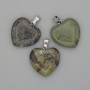 Dragon Blood Jasper Heart Pendant 20x20xx25mm+