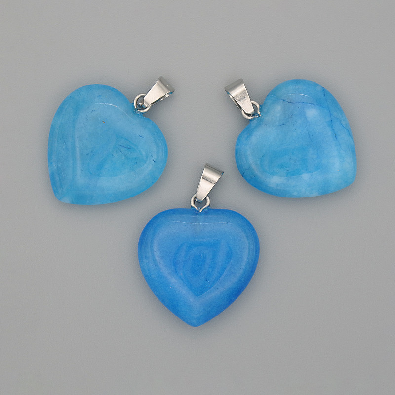Pendant Heart Aquamarine 20x20x25mm+