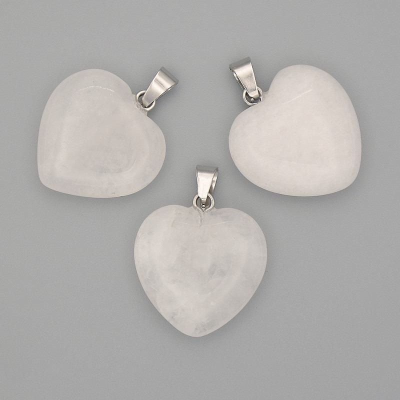 Pendant Heart Rock Crystal 20x20x25mm+