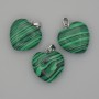 Pendant Heart Malachite 20x20x25mm+