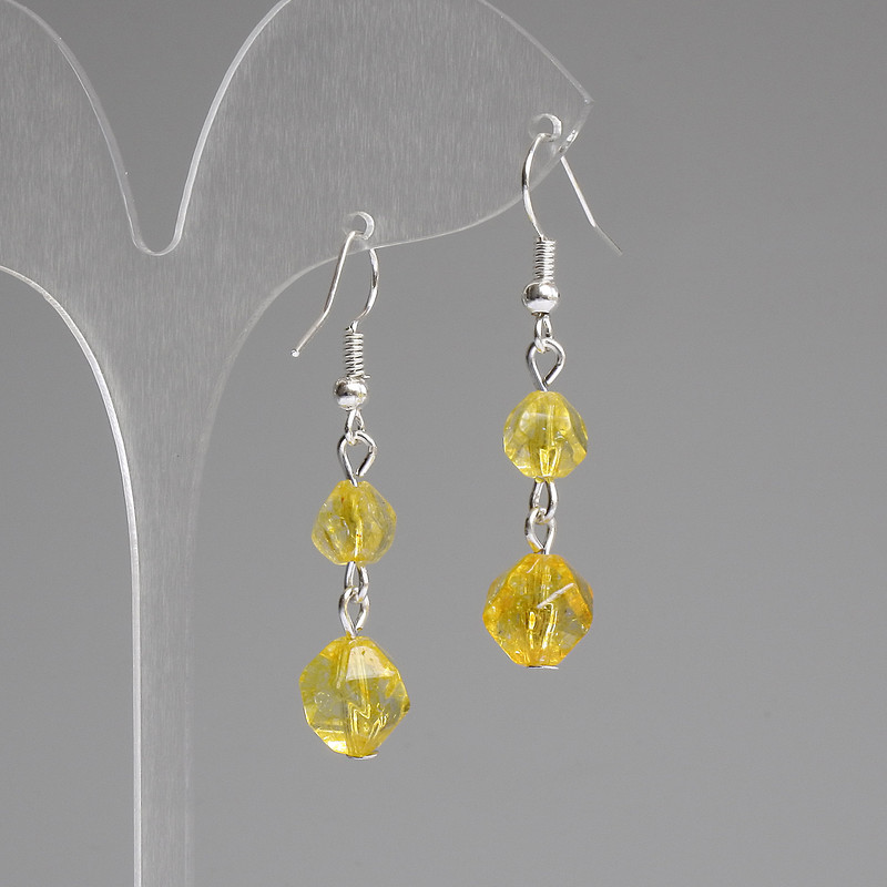 Citrine Faceted Earrings 7mm+/- 9mm+/-, Length 44mm+