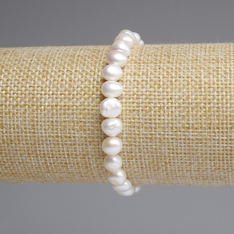 River Pearl Bracelet 7-7.5x6-6.5mm+/-, Length 18cm+/- Stretch