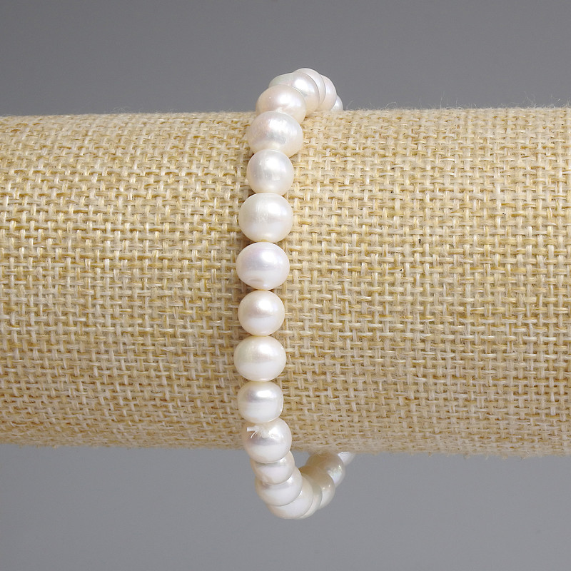 River Pearl Bracelet 7-8x6-6.5mm+/-, Length 18cm+/- Stretch