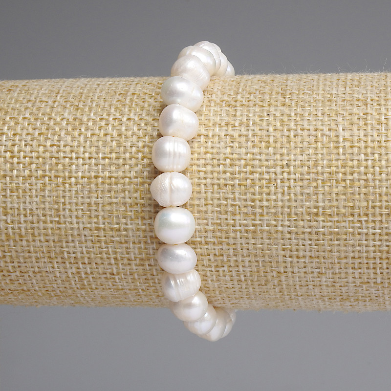 River Pearl Bracelet 9.5x8mm+/-, Length 18cm +/- Stretch