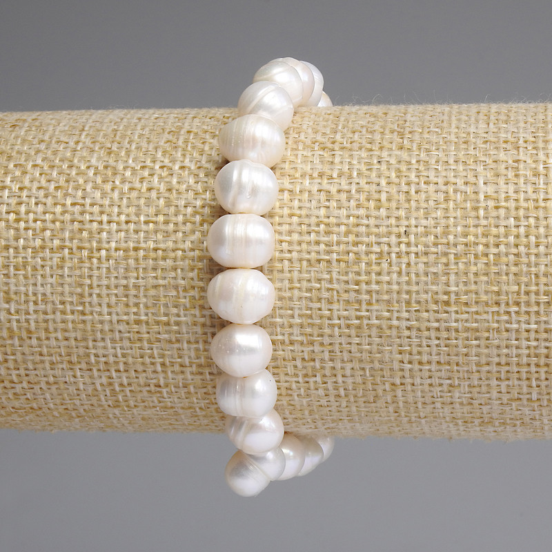 River Pearl Bracelet 10x8mm+/-, Length 18cm +/- Stretch