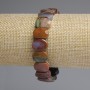 Jasper Bracelet, Faceted Rounded Link, Diameter 14x10mm+/-, Length 18cm+/- Stretch