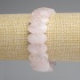 Rose Quartz Bracelet, Faceted Rounded Link, Diameter 20x10mm+/-, Length 18cm+/- Stretch