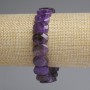 Clearance! Amethyst Bracelet, Faceted Rounded Link, Diameter 14x10mm+/-, Length 18cm+/- Stretch