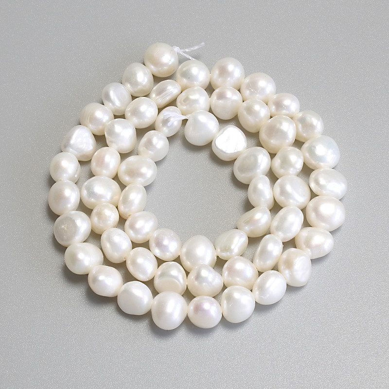 River Pearl Beads, Diameter 7-7.5x6-6.5mm +/- on a Strand, Length 35cm+