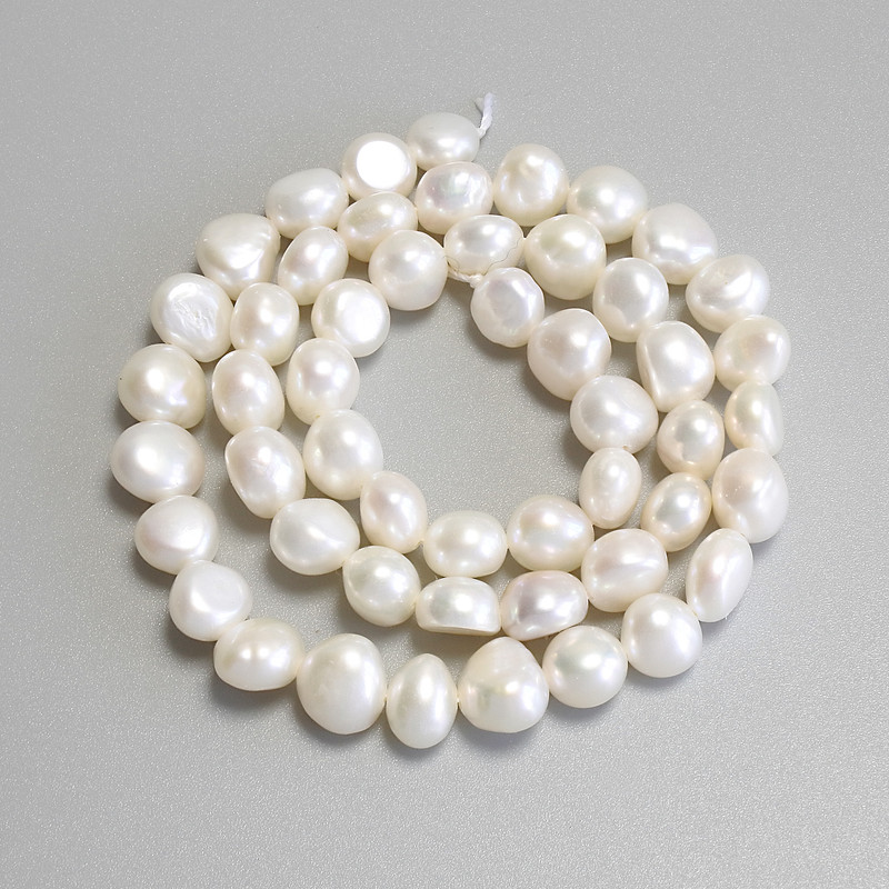 River Pearl Beads, Diameter 7-8x6-7mm +/- on a Strand, Length 36cm+