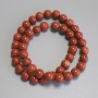 Red Jasper Beads, Smooth Round 8.5mm+/- on Fishing Line, Length 38cm+