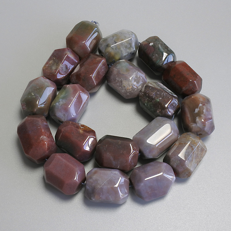 Jasper Beads, Faceted, 20x15mm+/- on Thread, Length 38cm+