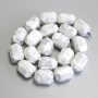 Cacholong Beads, Faceted, 18-21x14-16mm+/- on Thread, Length 38cm+