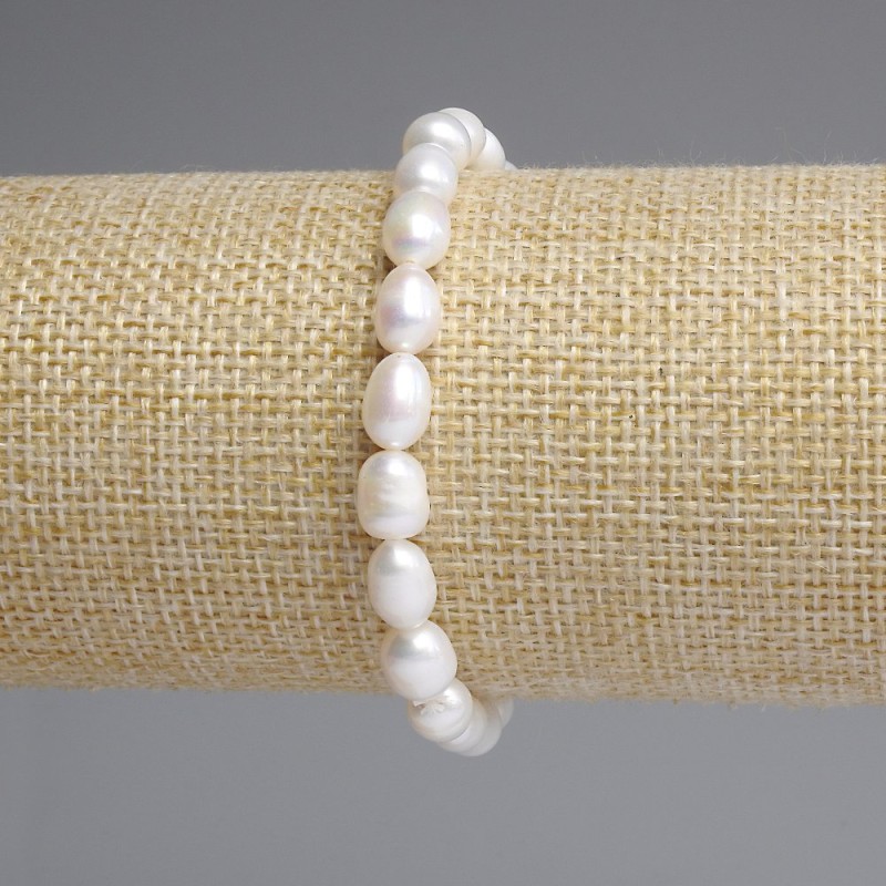 Bracelet River Pearls 7x5-5.5mm+/-, length 18cm+/- stretch