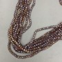 Czech Crystal Beads on Fishing Line, brown transparent with petrol iridescent coating, faceted rondelle, diameter 6x5mm+/-, length 40-41cm+