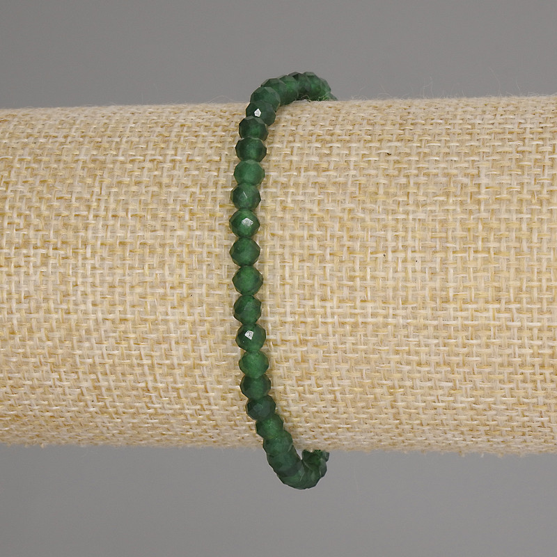 Faceted Chrysoprase Bead Bracelet, diameter 4mm+/-, length 18cm+/- stretch