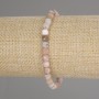 Faceted Pink Opal Cube Bracelet, diameter 5x5mm+/-, length 18cm+/- stretch