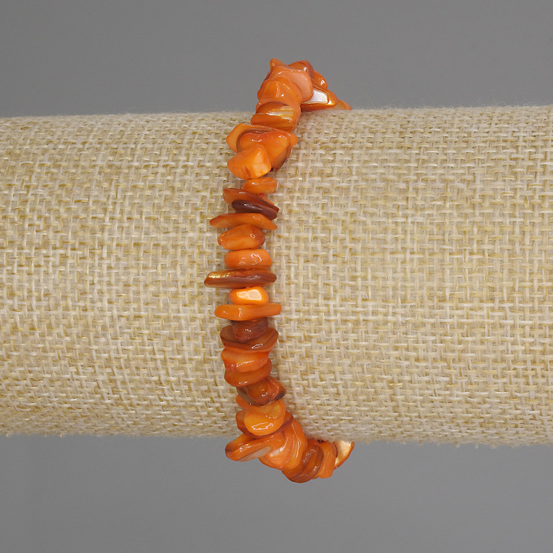 Mother of Pearl Chip Bracelet, diameter 7-12x2-4mm+-, length 18cm +- stretch