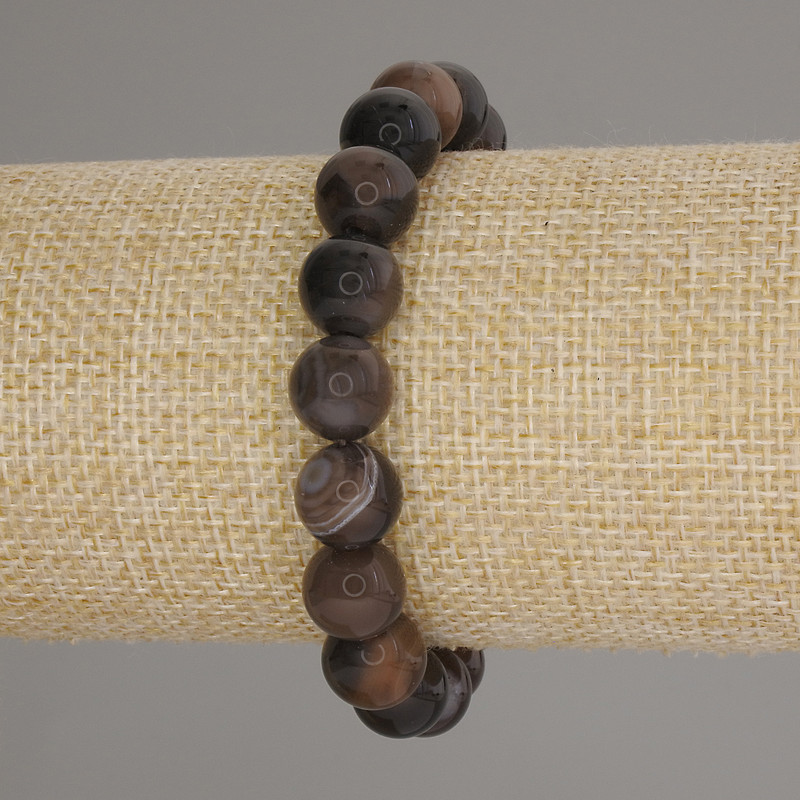 Agate Smooth Ball Bracelet, diameter 10mm+-, length 18cm +- stretch
