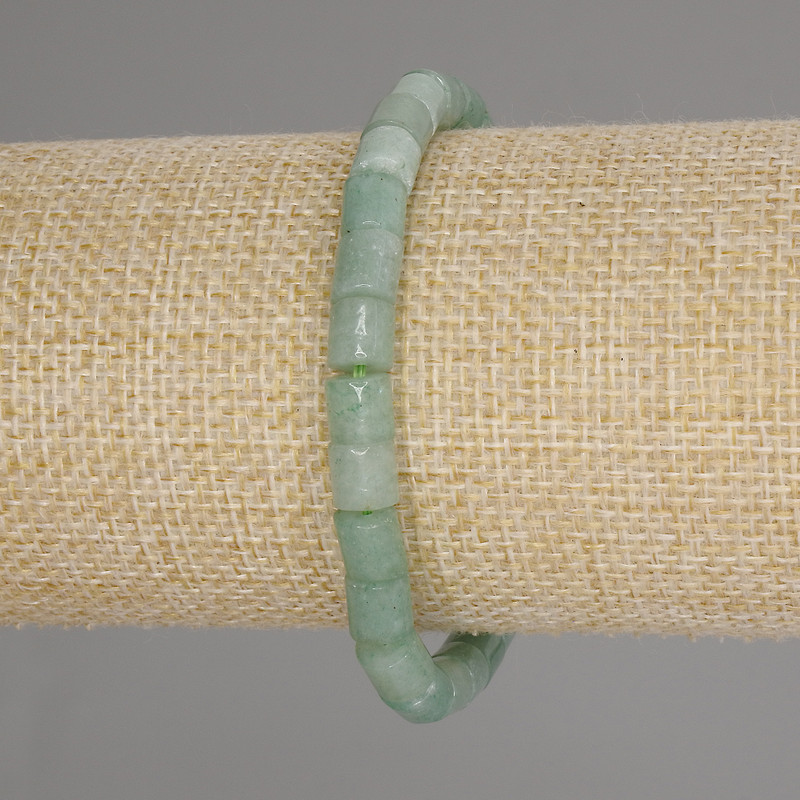 Jade Cylinder Bracelet, diameter 6x6mm+-, length 18cm +- stretch