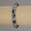 Snowflake Obsidian Ball Bracelet, diameter 9mm+-, length 18cm +- stretch