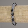 Snowflake Obsidian Ball Bracelet, diameter 9mm+-, length 18cm +- stretch