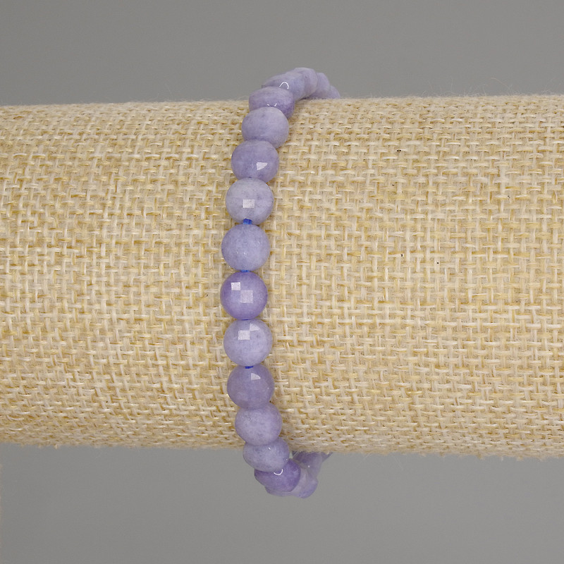 Aquamarine Bracelet, Faceted Coin, Diameter 6mm+-, Length 18cm +- Stretch