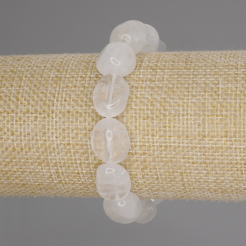Rock Crystal Tumbled Bead Bracelet, Diameter 13-15x12-13mm+-, Length 18cm +- Stretch