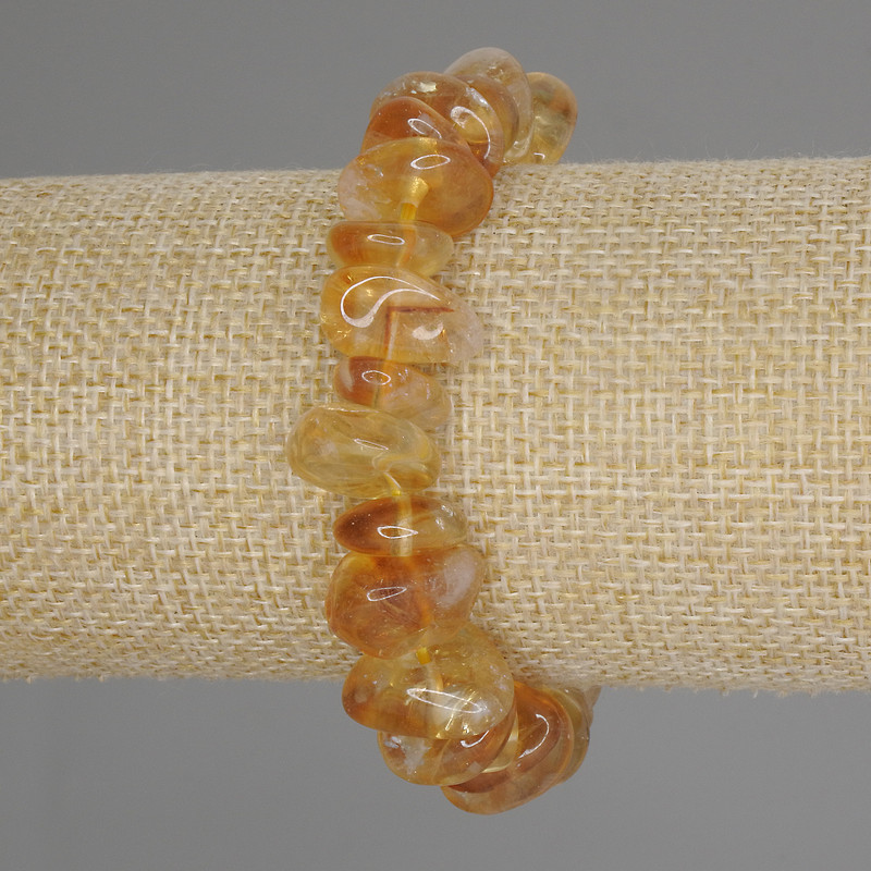 Citrine Tumbled Bracelet, diameter 10-16x3-8mm+-, length 18cm +- stretch