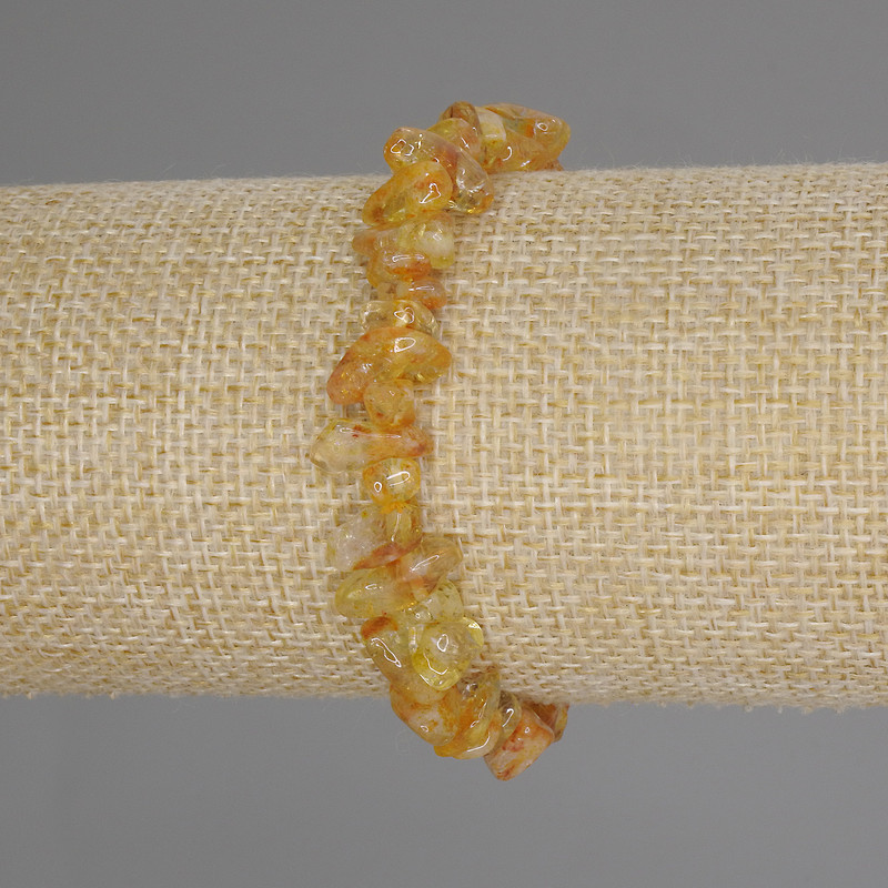 Citrine Chip Bracelet, diameter 6-9x3-5mm+-, length 18cm +- stretch
