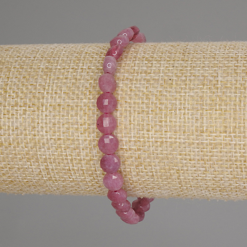 Tourmaline Faceted Coin Bracelet, diameter 6mm+-, length 18cm +- stretch