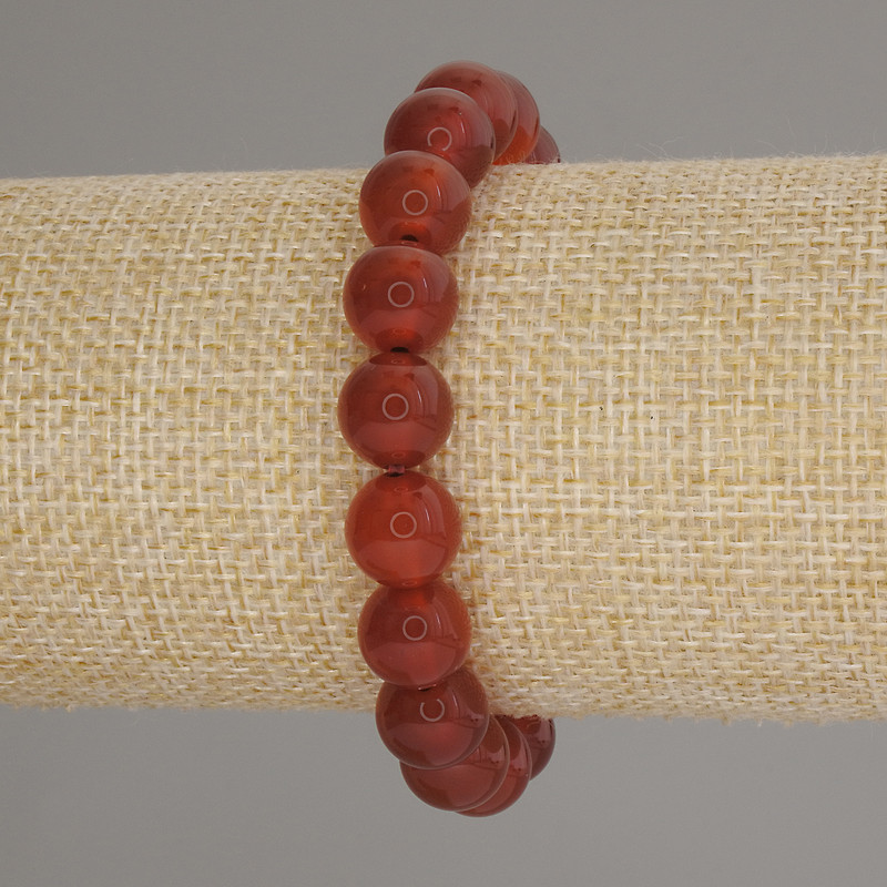 Carnelian Smooth Bead Bracelet, diameter 10mm+-, length 18cm +- stretch