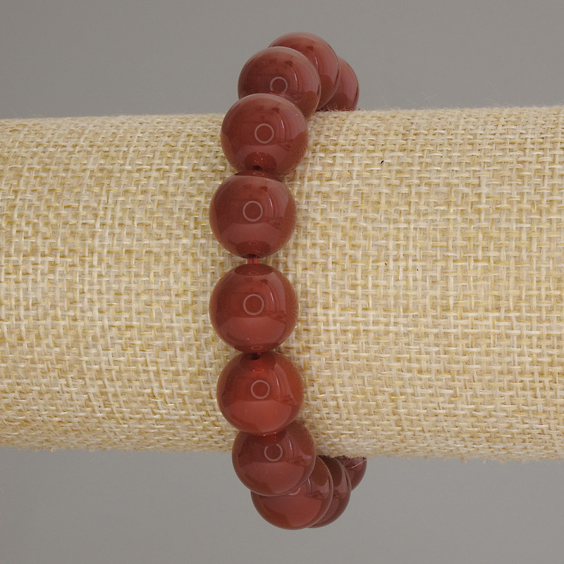 Carnelian Smooth Bead Bracelet, diameter 12mm+-, length 18cm +- stretch