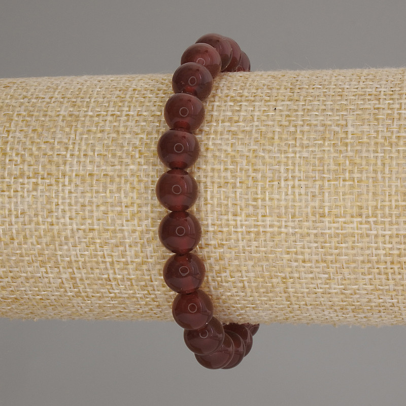 Carnelian Smooth Bead Bracelet, diameter 8mm+-, length 18cm +- stretch