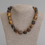 Tiger's Eye Necklace, faceted nugget beads, diameter 15-23x12-18mm+-, length 50cm +- with clasp
