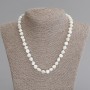 Mother-of-Pearl Necklace, nugget beads, diameter 8x8mm+-, length 45cm +- with clasp