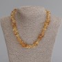Citrine Necklace, nugget beads, diameter 9-15x5-8mm+-, length 50cm +- with clasp