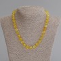 Citrine necklace with facets, diameter 9.5×8.5 mm +- , length 50 cm +- with clasp