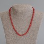 Coral Faceted Beads Necklace 5-8×5-6mm +-, length 50cm+- with clasp