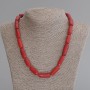 Coral Cylinder Bead Necklace 18-24×8-10mm +-, length 50cm+- with clasp