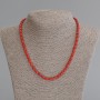 Coral Barrel Bead Necklace 7×5mm ±, length 50cm ± with clasp