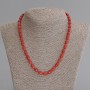 Coral Necklace Barrel 8.5x6mm +/-, length 50cm+/- with clasp